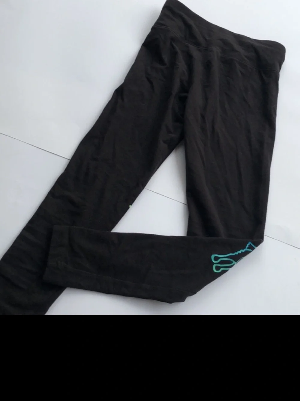 Girls black leggings with llama designed by Justice size 10/12